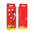 Кабель BOROFONE BX79 Type-C to Type-C 3A,60W, 1m, silicone, silicone connectors, Black