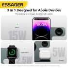 Бездротовий мультизарядний пристрій Essager  Ruicheng desktop magnetic suction 15W (3 in 1)  black