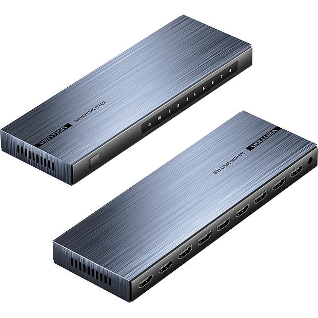 Сплітер Vention 4K 1x8 HDMI Splitter Black Aluminum Alloy Type EU Standard