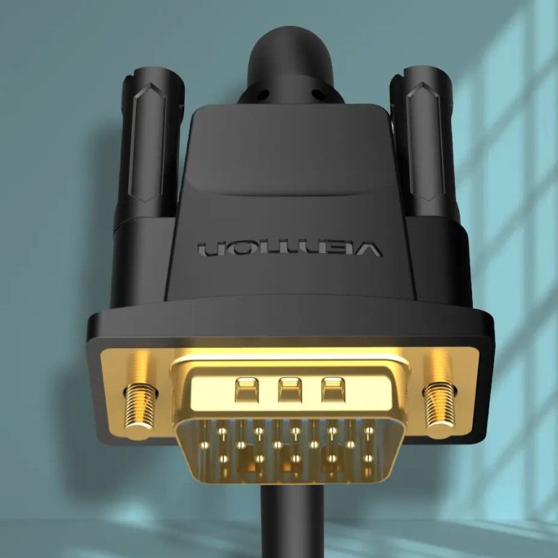 Кабель Vention VGA(3+6) Male to Male Cable with ferrite cores 3M Black (DAEBI)
