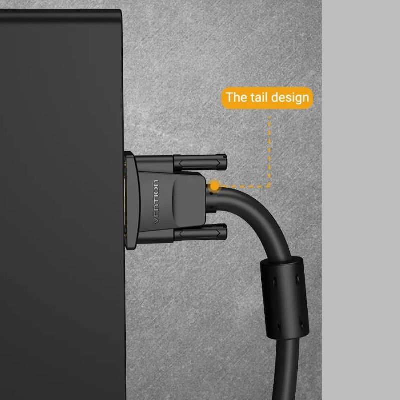 Кабель Vention VGA(3+6) Male to Male Cable with ferrite cores 3M Black (DAEBI)
