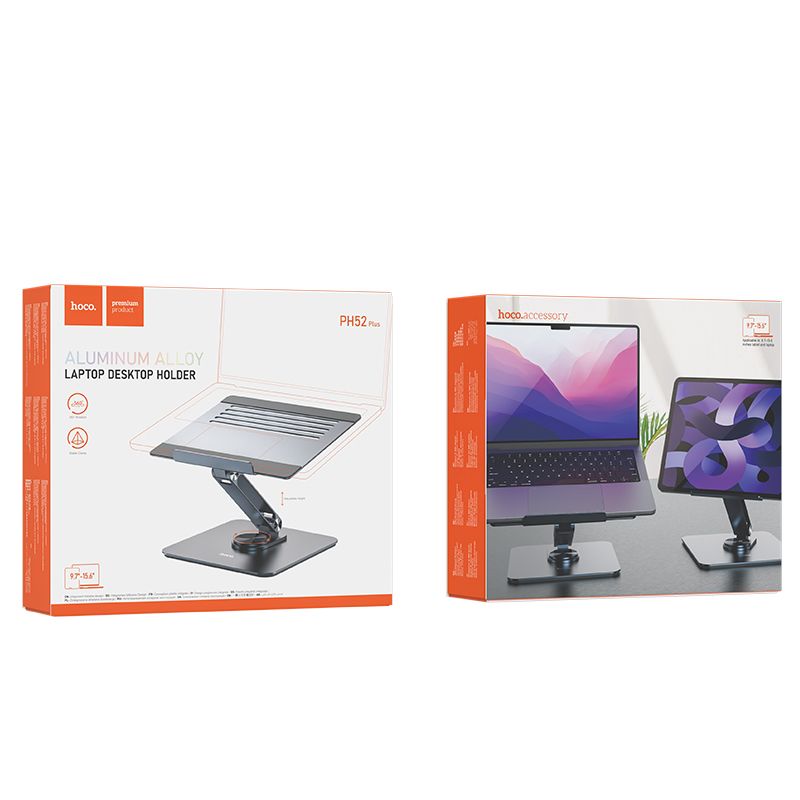 Підставка для ноутбука HOCO PH52 Plus Might metal rotating laptop holder Metal Gray