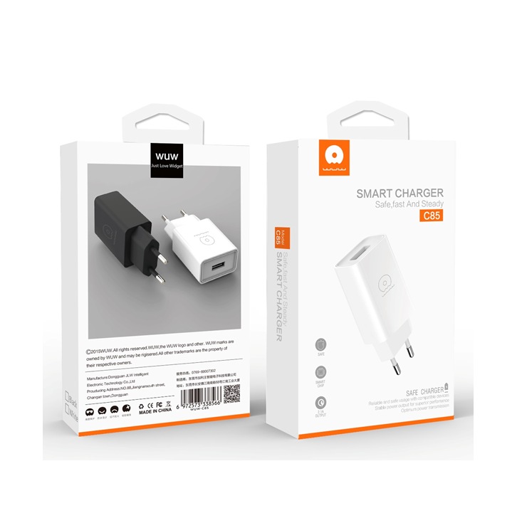 Мережевий зарядний пристрій WUW-C85 USB 2.0A white