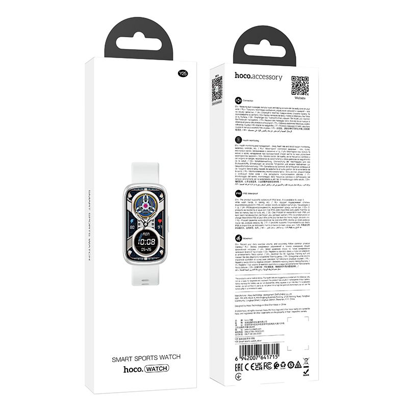 Смарт-годинник HOCO Y25 37mm. 190 mAh. IP68 Smart sports watch Silver