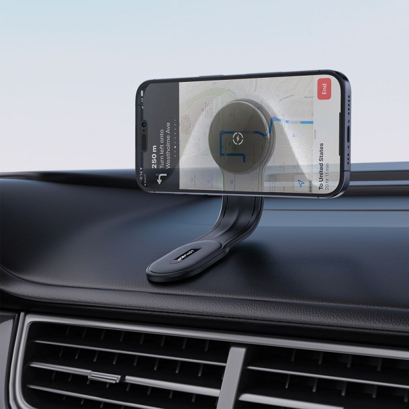 Автотримач для телефона з БЗП ACEFAST D21 Velcro in-car wireless charging holder Black
