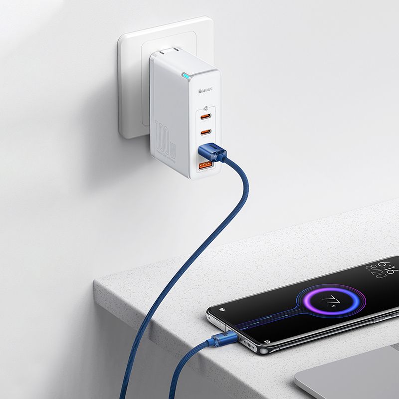 Кабель Baseus Crystal Shine Series Fast Charging Data Cable USB to Type-C 100W 2m Blue