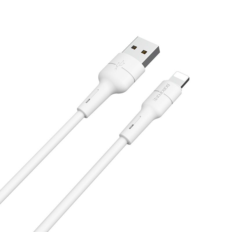 Кабель BOROFONE BX30 USB to iP 2.4A, 1m, silicone, TPE connectors, White