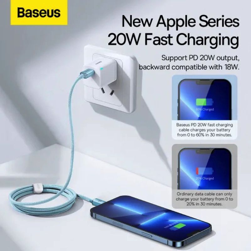 Кабель Baseus Gem Fast-Charging Data Cable USB-C to iP 20W 1m Galaxy Blue