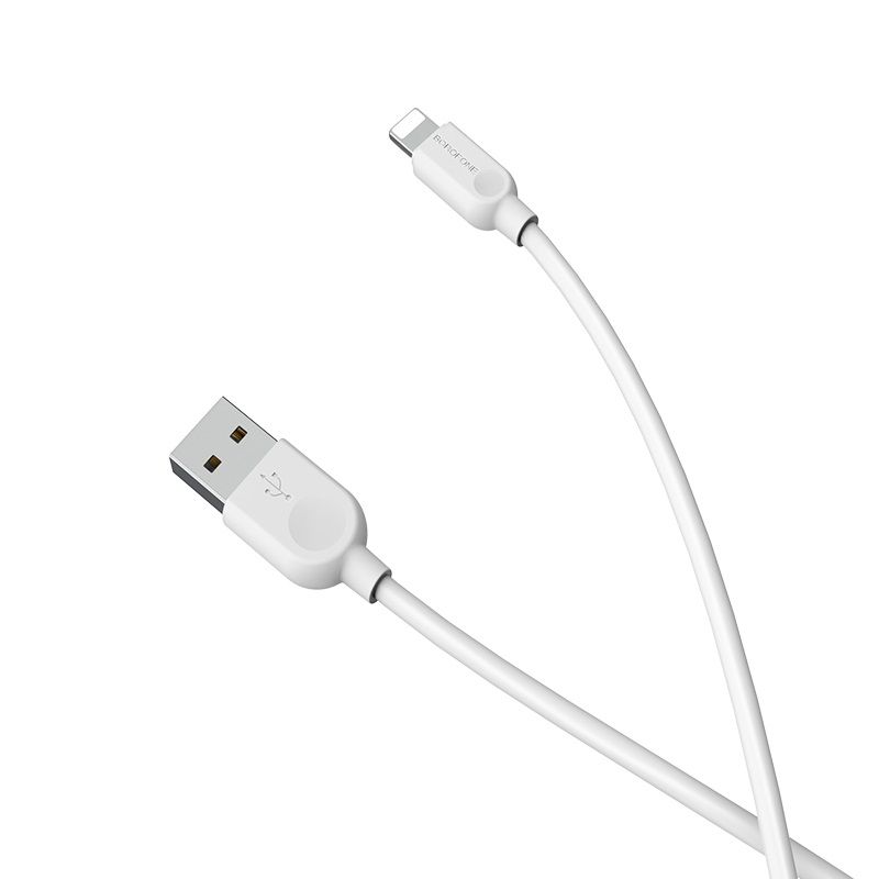 Кабель BOROFONE BX14 USB to iP 2.4A, 2m, PVC, TPE connectors, White
