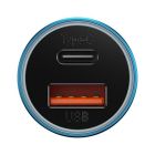 Автомобільний зарядний пристрій Baseus Golden Contactor Max Dual Fast Charger Car Charger U+C 60W Blue