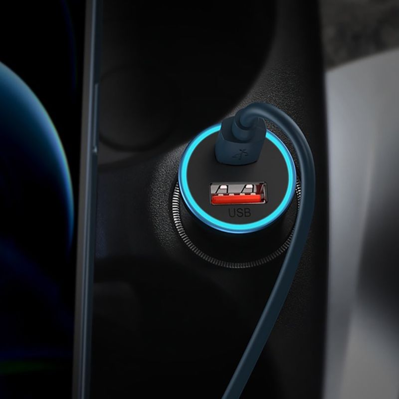 Автомобільний зарядний пристрій Baseus Golden Contactor Max Dual Fast Charger Car Charger U+C 60W Blue