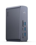 USB-хаб Baseus UnionJoy 17-Port Triple-Display  Docking Station Space Grey（USB-C to HDMI4K@60Hz*2+DP4K@60Hz*1+USB3.0*3+USB-C3.0*2+USB2.0*2+PD*1+PC*1+