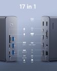 USB-хаб Baseus UnionJoy 17-Port Triple-Display  Docking Station Space Grey（USB-C to HDMI4K@60Hz*2+DP4K@60Hz*1+USB3.0*3+USB-C3.0*2+USB2.0*2+PD*1+PC*1+