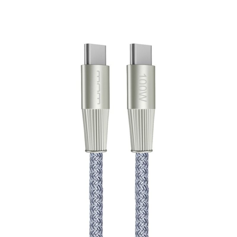 Кабель WUW-X201 Type-C to Type-C 100W 1m grey