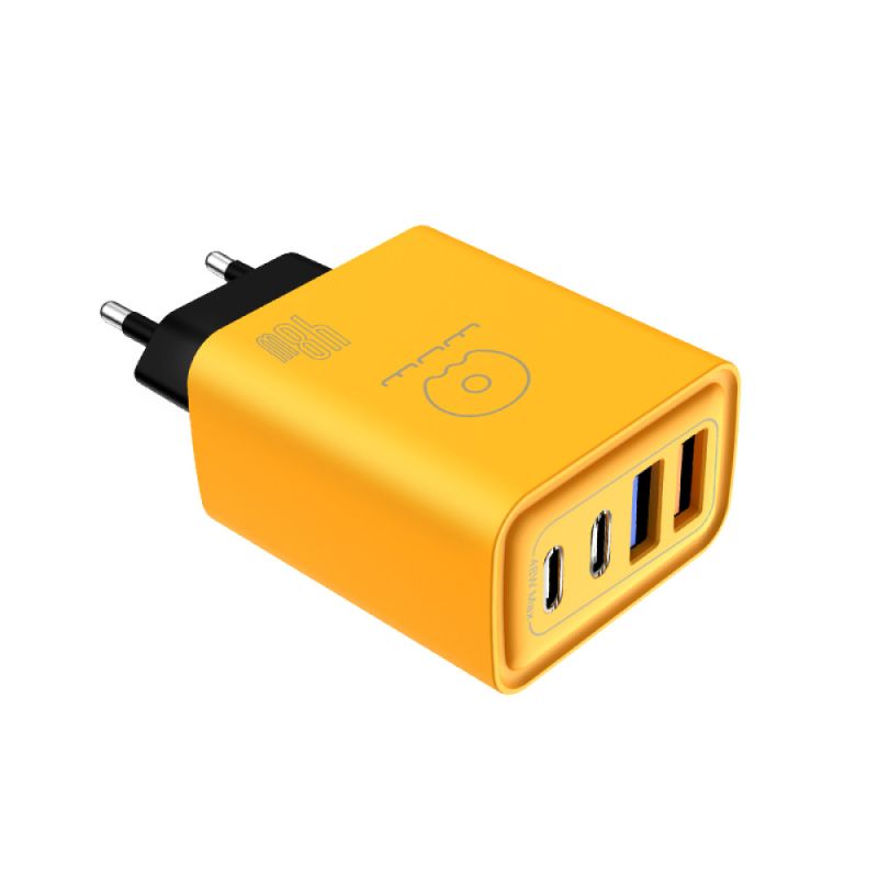 Мережевий зарядний пристрій WUW-C212 48W Charger 2 USB C +  2 USB C yellow