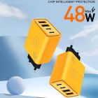 Мережевий зарядний пристрій WUW-C212 48W Charger 2 USB C +  2 USB C yellow