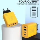 Мережевий зарядний пристрій WUW-C212 48W Charger 2 USB C +  2 USB C yellow