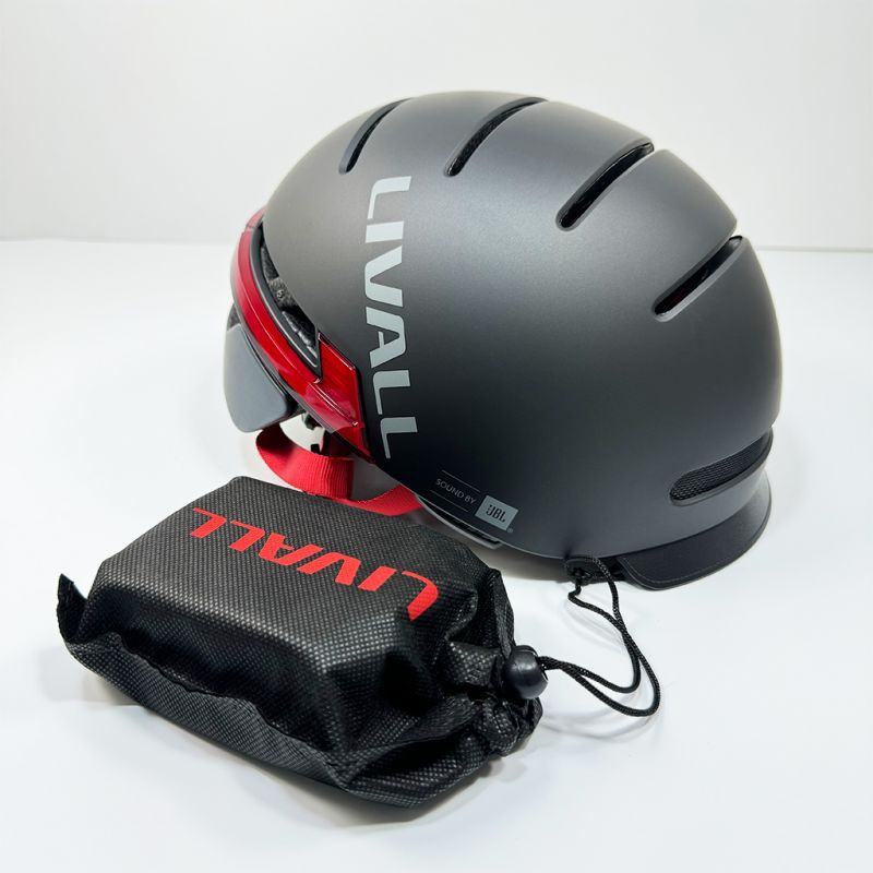 Захисний шолом Livall BH51M NSO (L) Black (57-61см), акустика JBL, мікрофон, сигнали поворотів та стопів, додаток, пульт BR80, застібка, Bluetooth