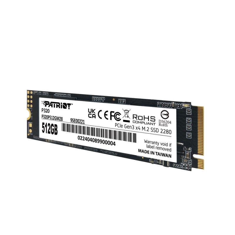 Накопичувач SSD M.2 Patriot P320 512GB NVMe 2280 Gen3.0 x4 3D TLC