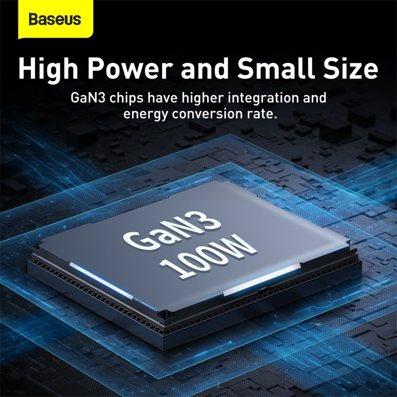 Мережевий зарядний пристрій Baseus GaN3 Pro Desktop Fast Charger 2U+2C 100W EU Black