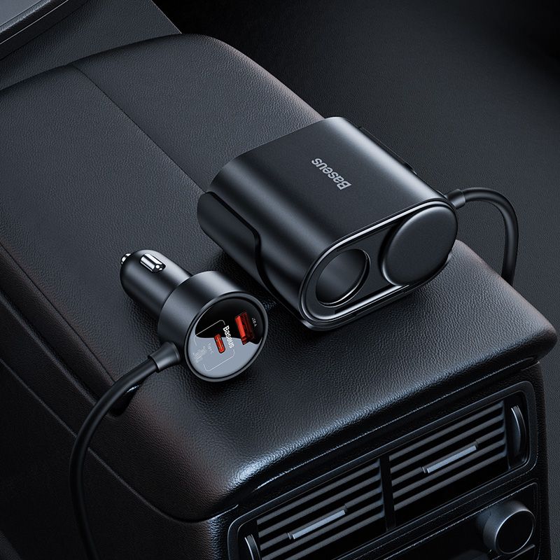 Автомобільний зарядний пристрій Baseus High Efficiency Pro 1-for-2 Car Cigarette Lighter 30W Cosmic Black