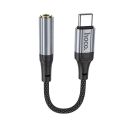 Аудiокабель HOCO LS36 Type-C to 3.5 female, nylon braid,  0.12m, Black