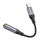 Аудiокабель HOCO LS36 Type-C to 3.5 female, nylon braid,  0.12m, Black