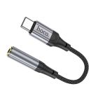 Аудiокабель HOCO LS36 Type-C to 3.5 female, nylon braid,  0.12m, Black
