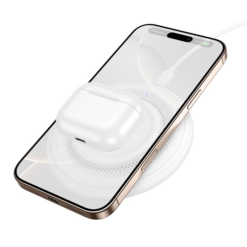 Бездротовий зарядний пристрій BOROFONE BQ40 Crown desktop wireless fast charger White
