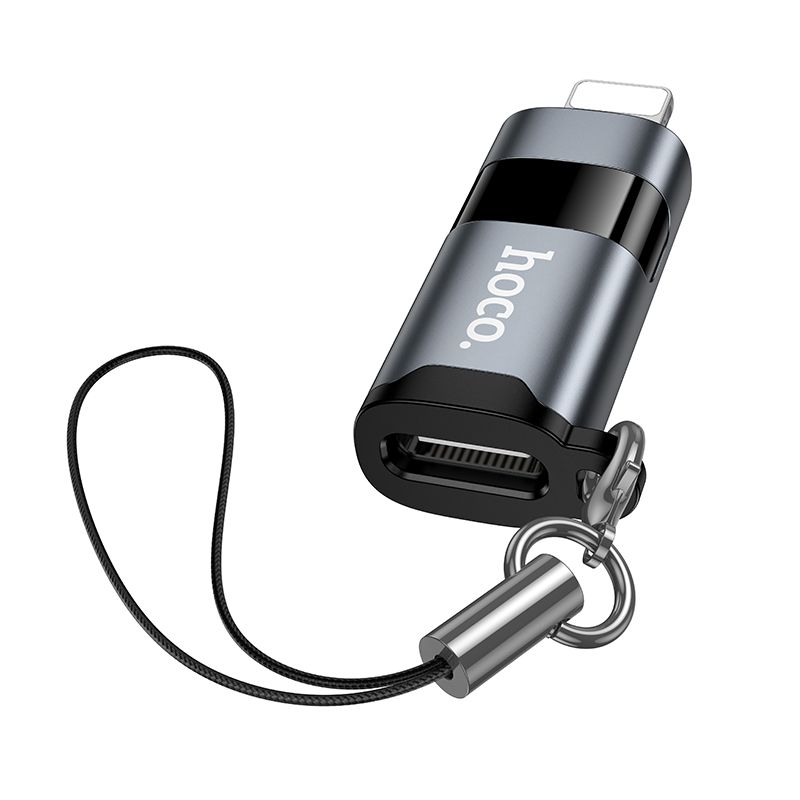Перехідник HOCO UA36B C male to USB female OTG transparent adapter Black