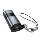 Перехідник HOCO UA36B C male to USB female OTG transparent adapter Black
