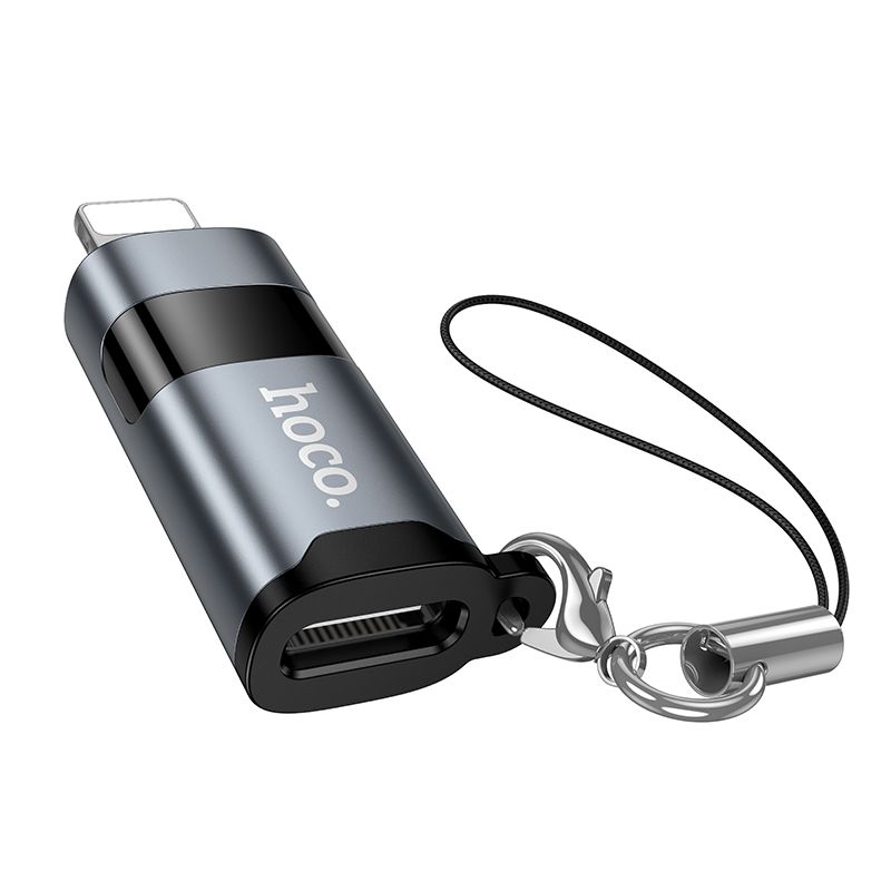 Перехідник HOCO UA36B C male to USB female OTG transparent adapter Black