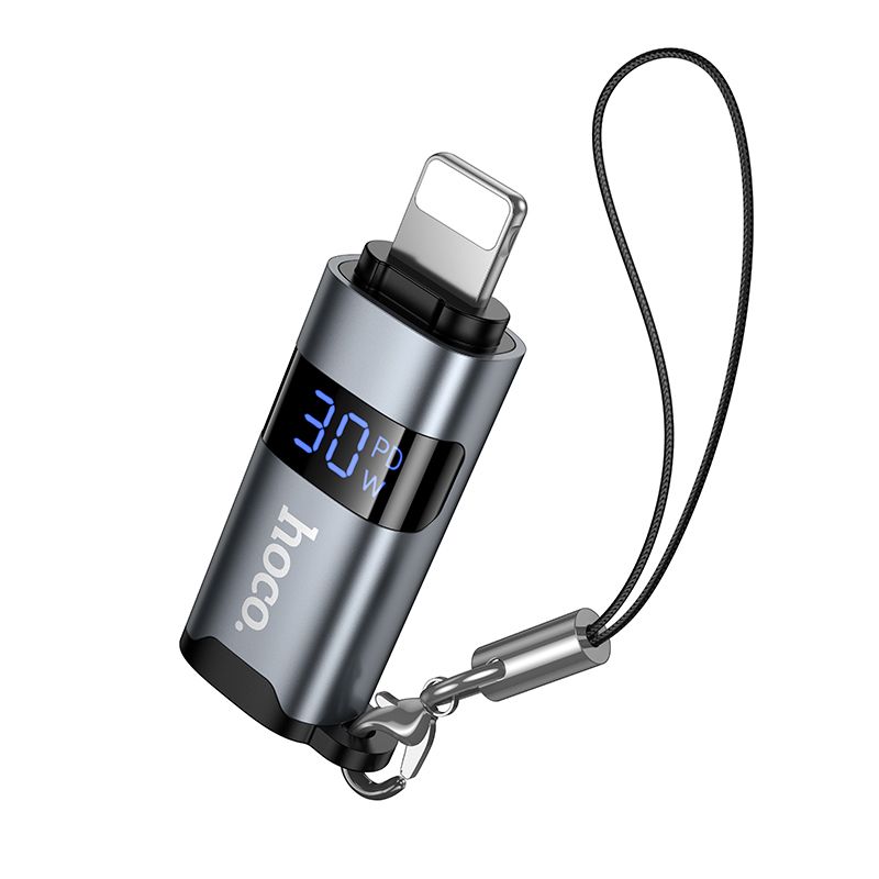 Перехідник HOCO UA36B C male to USB female OTG transparent adapter Black