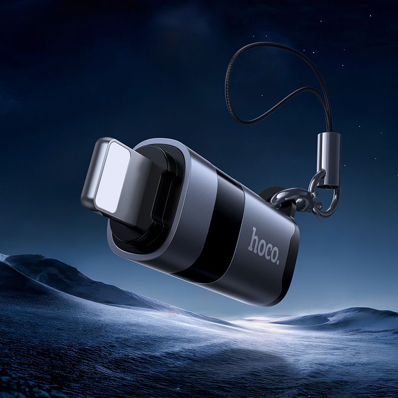 Перехідник HOCO UA36B C male to USB female OTG transparent adapter Black