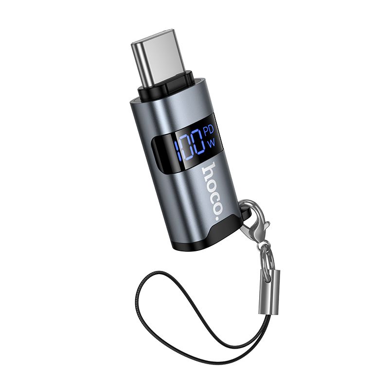 Перехідник HOCO UA36B C male to USB female OTG transparent adapter Black