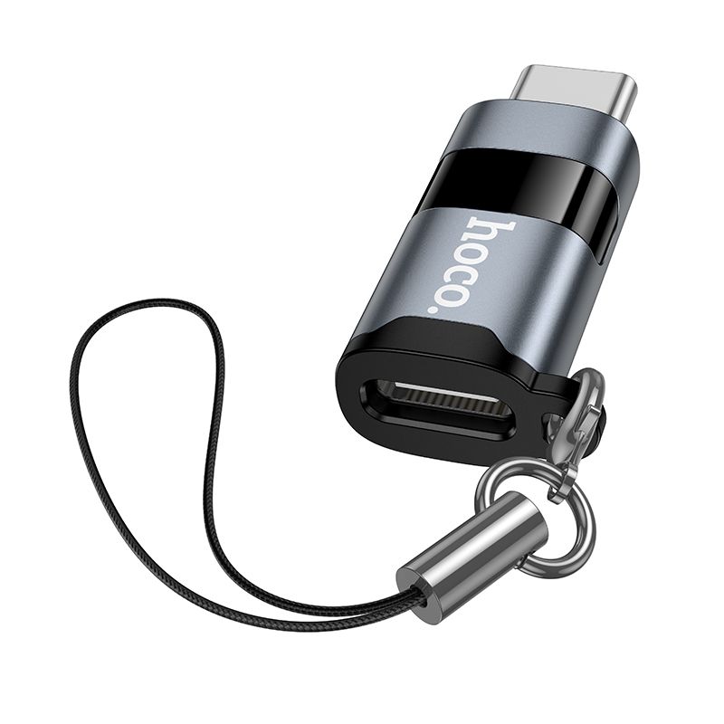 Перехідник HOCO UA36B C male to USB female OTG transparent adapter Black