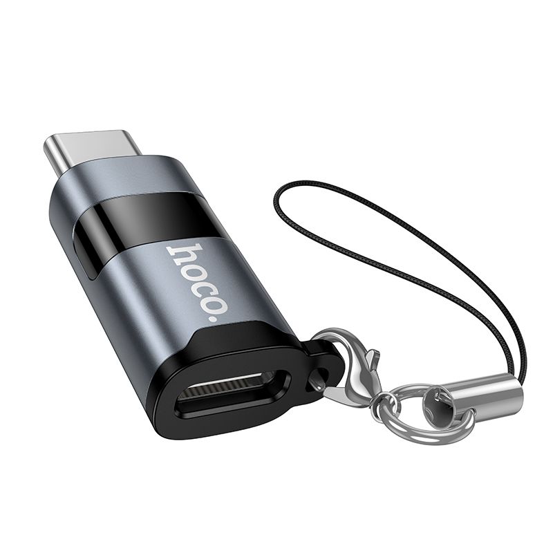 Перехідник HOCO UA36B C male to USB female OTG transparent adapter Black