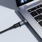 Перехідник HOCO UA36B C male to USB female OTG transparent adapter Black