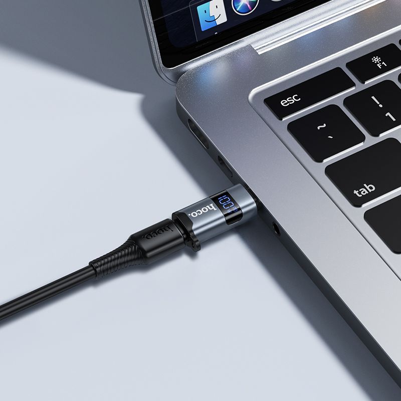 Перехідник HOCO UA36B C male to USB female OTG transparent adapter Black