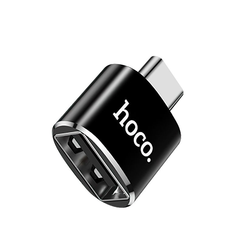 Перехідник HOCO UA36B C male to USB female OTG transparent adapter Black