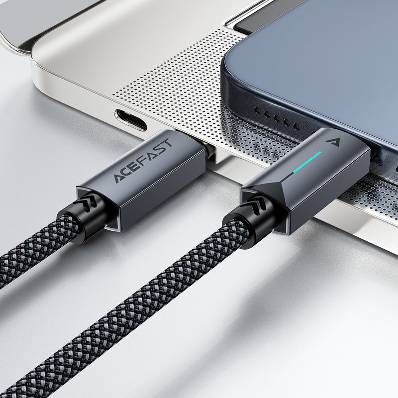 Кабель ACEFAST C19-03, Type-C to Type-C, 60W, 1.2m, Nylon Braid, Aluminum Alloy connectors, Black