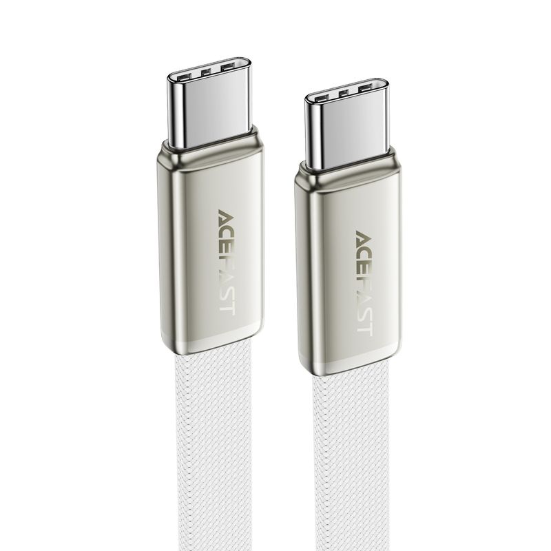 Кабель ACEFAST C24-03, Type-C to Type-C, 60W, 3A, 1.2m, Braided wire, Zinc alloy + TPE connectors, White