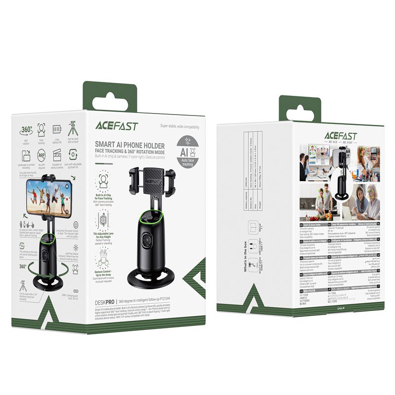 Смарт-штатив ACEFAST E44 360-degree AI intelligent follow-up PTZ Black