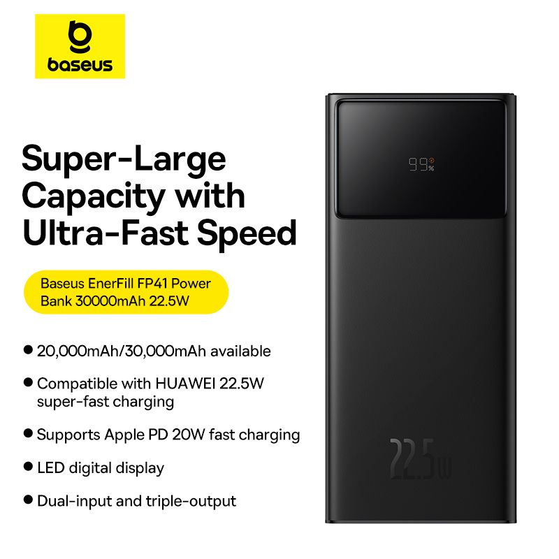 Зовнішній акумулятор Baseus EnerFill FP41 Power Bank 30000mAh 22.5W Cosmic Black
