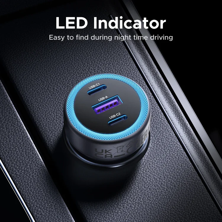 Автомобільний зарядний пристрій UGREEN EC307 30W 3-Port Fast Car Charger