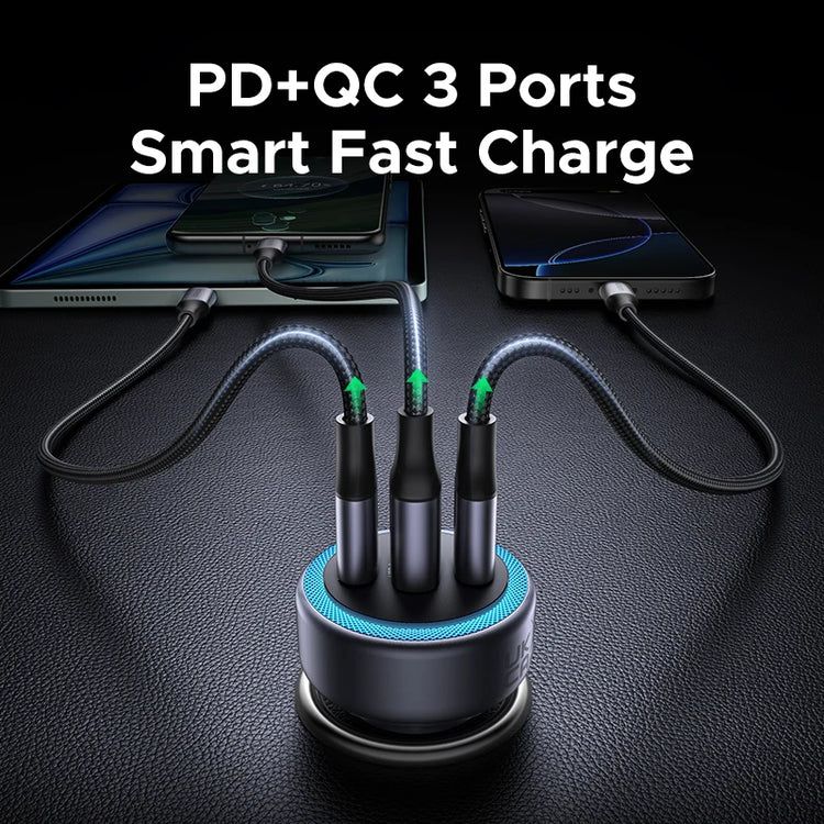 Автомобільний зарядний пристрій UGREEN EC307 30W 3-Port Fast Car Charger