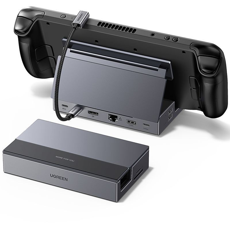 Док-станція UGREEN CM800 9in1 USB-C Output：1×DP, 1×USB-C, 3×USB-A, 1×RJ45, 1×SD Card Slot, 1×TF Card Slot Space Gray