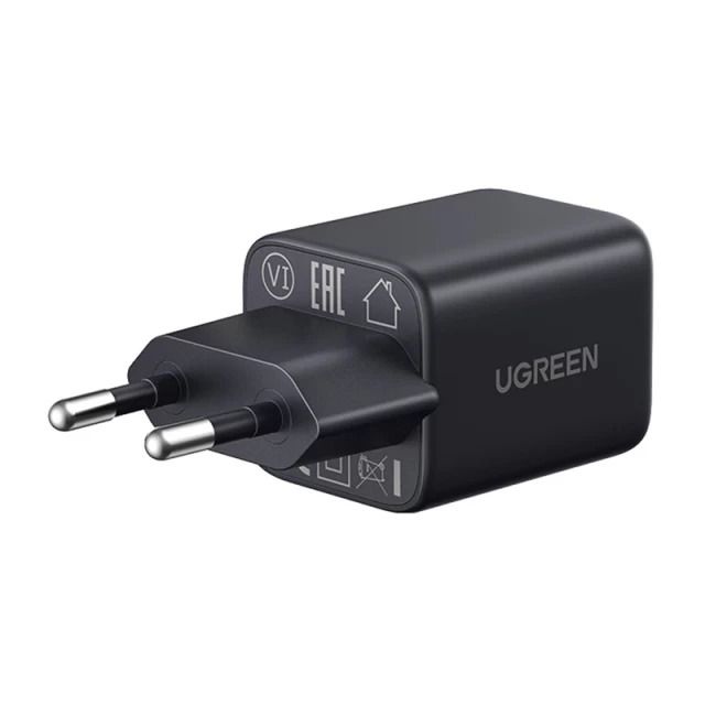 Мережевий зарядний пристрій UGREEN X514 20W 2-Port GaN Fast Charger EU black