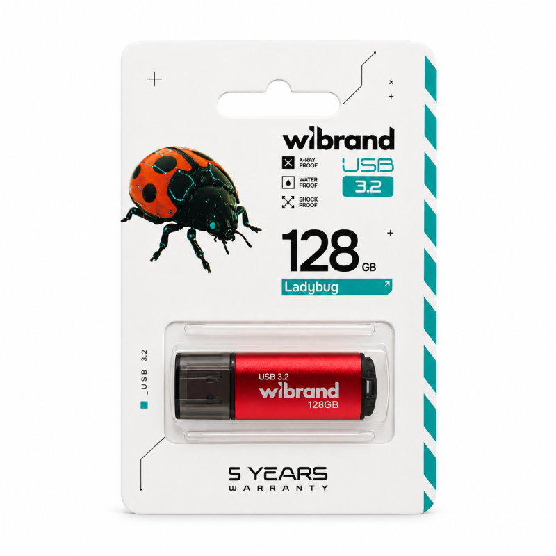 Флеш-накопичувач Wibrand USB 3.2 Gen1 Ladybug 128GB Red