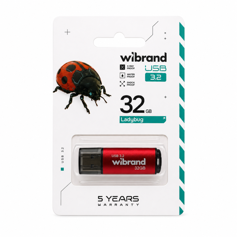 Флеш-накопичувач Wibrand USB 3.2 Gen1 Ladybug 32GB Red